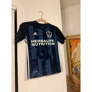 Preowned, Adidas LA Galaxy 2019 away jersey , navy, kids size 9/10